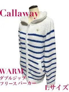 Callaway ウォーム　ジップアップ　フリース　パーカー　Lサイズ　白
