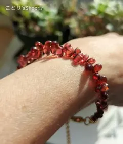 一点物 紅のレース ロードライトガーネットブレス 特別版アジャスター 1月誕生石