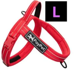 PoyPet 犬用ハーネス 軽量 通気性 調節可能 ネームプレートに取り付け可能