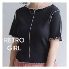 新品 RETRO GIRL 2WAYテレコメロウTee ブラック フリーサイズ