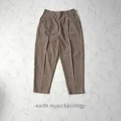 earthmusic&ecology/パンツ/L/ブラウン/チェック/テーパードのサムネイル