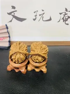❤️新入荷❤️No.680❤️文玩くるみ（文玩核桃） 高級希少種　凤凰台 Amazon | ノーブランド品文玩屋遊び胡桃丸め厳選「四座楼」A0022「手で