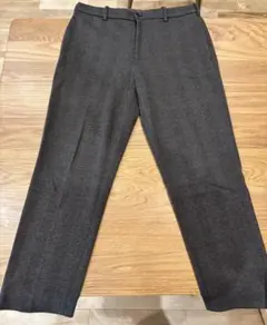 【美品】スマートアンクルパンツ チェック柄 チャコールグレー