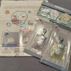 ちいかわ　一番くじ　ラバーチャーム　ステーショナリー　タオル