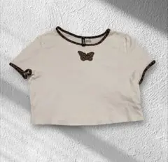 【DIVIDED】H&M Tシャツ ショート丈 クロップド丈 白のサムネイル
