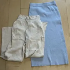 YGT♡様　UNIQLO ユニクロ ウォッシャブルニットリブパンツ 丈長め＋ニッ