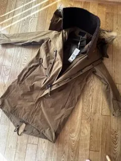 ブラウン モッズコート ファー付き