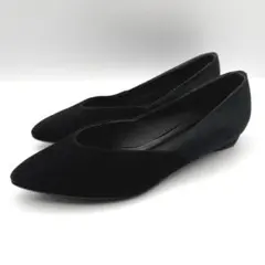 ALAGE アカクラ フラットパンプス スエード 黒 23