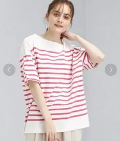 【green label relaxing【パネル ボーダー バスク スリーブT