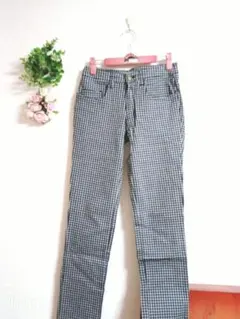 未使用　チェック柄スリムフィットパンツ カジュアルパンツ