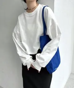 and Me 長袖カットソー Mサイズ オフホワイト・ブラック　新品・タグ付