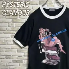 344【人気即完売品】ヒステリックグラマー☆ビッグロゴ　半袖リンガーTシャツ