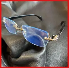 クリア リムレス メガネ Y2K HIPHOP スケーター ストリート　クロス