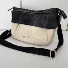 agnès b. VOYAGE レザー　ショルダーバッグ 黒白