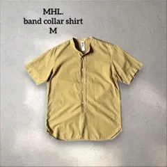 MHL マーガレットハウエル　半袖シャツ バンドカラー ベージュ 古着のサムネイル