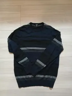 【即購入可・2枚セット】エクストラファインメリノボーダークルーネックセーター