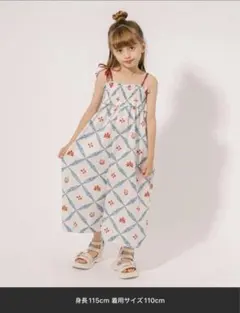 花柄チェックノースリーブワンピースのサムネイル