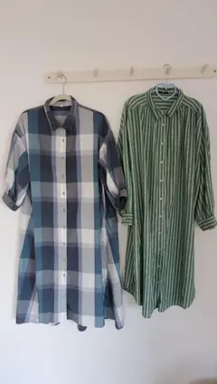 【アベイル/しまむら】ゆったり系羽織にもなるストライプワンピース２点セット