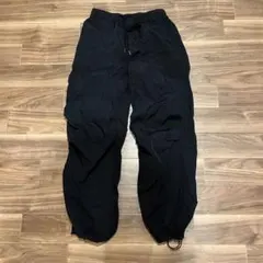 GU ナイロンジョガーパンツ M ブラック 裾ドローコード テック 黒