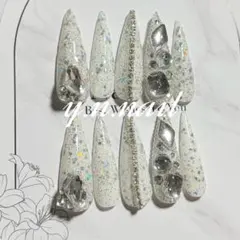 韓国　ギャル　ネイルチップ　ネイル　ロング　スナ系　量産型　y2k ワンホン