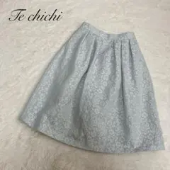 Techichi テチチ スカート フォーマル 花柄 グレー フレア