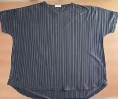 ♢古着♢a♡ bareiro 半袖 ロング プリーツ トップス ブラック ♡