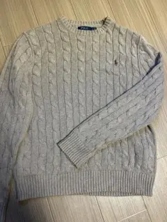 Polo Ralph Lauren グレー ケーブルニットセーター M