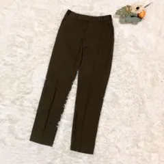 ユニクロ EZYアンクルパンツ フランネル スマートスタイル カーキ S