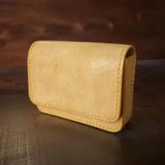 《自立型》レザーカードケース（イエロー）