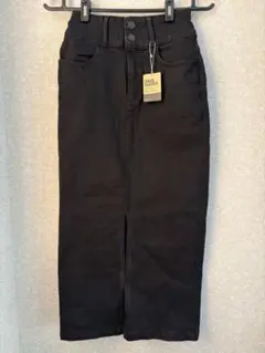 AZUL BY MOUSSYブラックデニムタイトスカート スリット入り