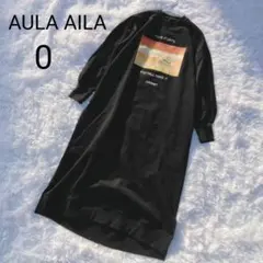 AULA AILA ブラック 別注フォトプリント スウェットワンピース サイズ0