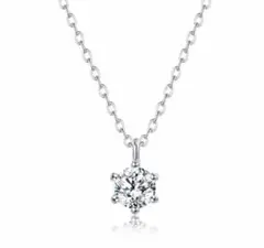 天然一粒ダイヤモンド ネックレス スクエアカット 0.1ct オシャレ 