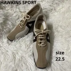 美品 HAWKINS SPORT 厚底スニーカー 22.5 ベージュ 系　軽量のサムネイル