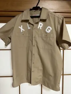 【美品】XLARGE ワークシャツ 半袖 ベージュ Mサイズのサムネイル