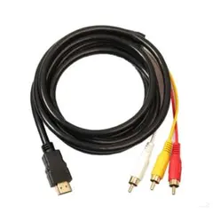 金メッキ HDMI A/M TO RCA3 変換ケーブル デスクトップ1.5m