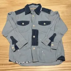 GLOBAL WORK デニム風長袖シャツ S