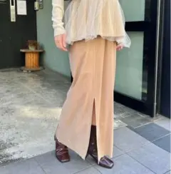 新品カスタネ★ベロアチュールスカート ベージュ