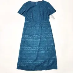 未使用品✨東京ソワール レース模様 半袖ひざ丈ワンピース 9号