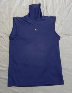 Mizuno ネイビー ハイネック アンダーシャツ ブルー 青 ノースリーブ