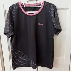 Kaepa ドット柄 半袖Tシャツ ブラック/ピンク