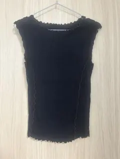 FREAK'S STORE ノースリーブ メロウリブトップス ブラックのサムネイル