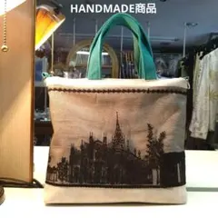 HANDMADE水溶性刺繍レース&スェード調トートバッグ sale中