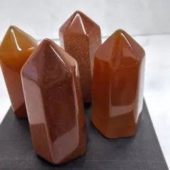 天然石　ミニジェネレータ　サードオニキス　ゴールドストーン　4個セット　004