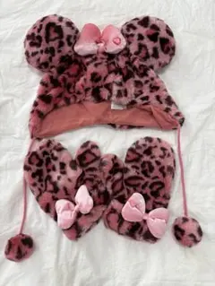 おぱ 東京ディズニーリゾート ヒョウ柄ミニー帽子　2つセット ディズニーリゾート ミニー ファンキャップ レオパード ヒョウ柄