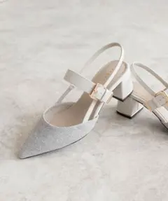 RANDA 完売サイズ　ゴールドパーツバックストラップパンプス