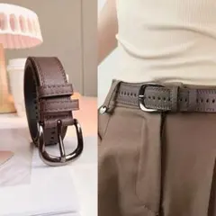 新品　ベルト レディース カジュアル ブラウン 穴が多い