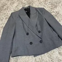 ZARA ザラ ジャケット ダブルブレストジャケット グレー