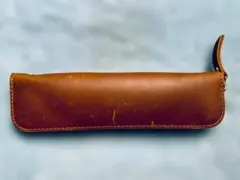 牛革ペンケース レザー 筆箱 ラウンドジップペンケース