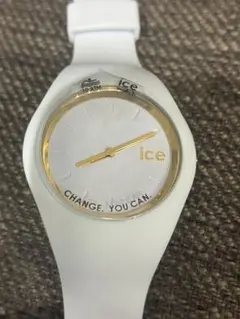 美品 ICE WATCH ホワイト ゴールド アナログ クォーツ