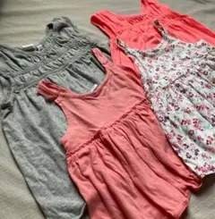 Gap 110 5歳　ノースリーブ　グレー　ピンク　花柄　まとめ売り女の子